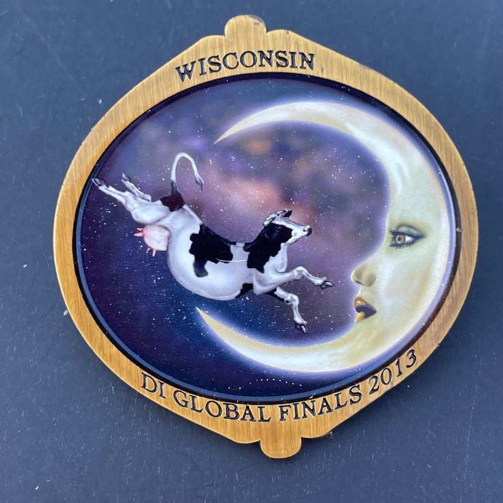 Destination Imagination Wisconsin Di Global Finals 2013 Cow Moon Pin Gold Tone